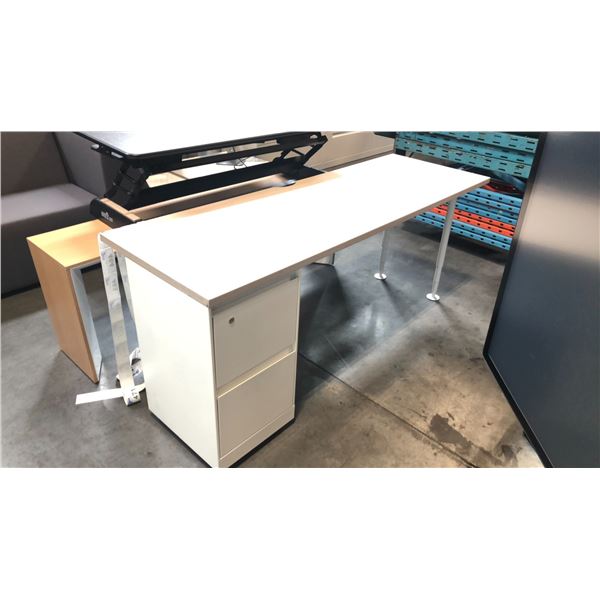 STEELCASE NATURAL OAK/BEIGE COMPUTER DESK D24" X W72" X H30"