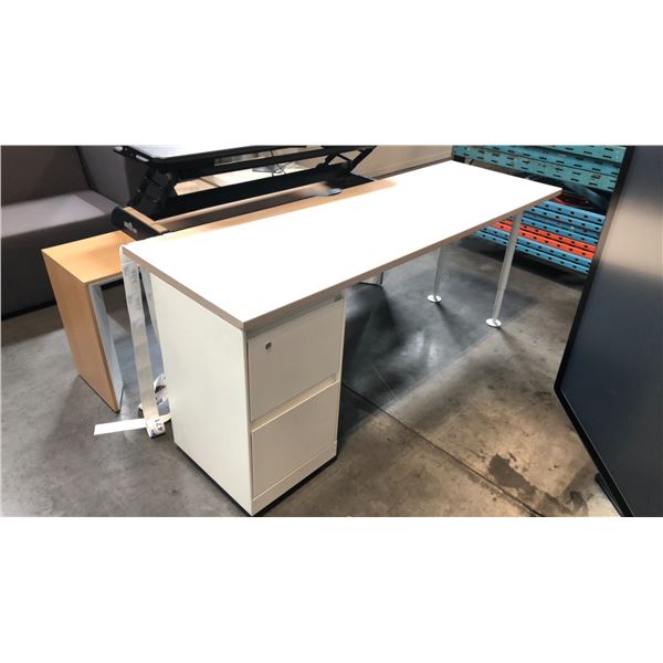 STEELCASE NATURAL OAK/BEIGE COMPUTER DESK D24" X W72" X H30"