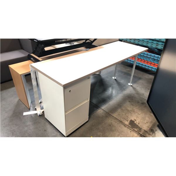 STEELCASE NATURAL OAK/BEIGE COMPUTER DESK D24" X W72" X H30"