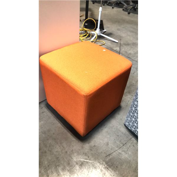 ORANGE CUBE OTTOMAN D18" X W18" X H18"