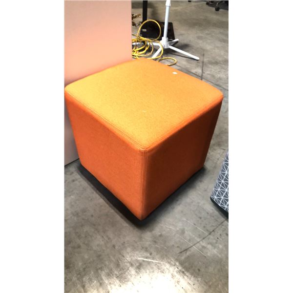 ORANGE CUBE OTTOMAN D18" X W18" X H18"