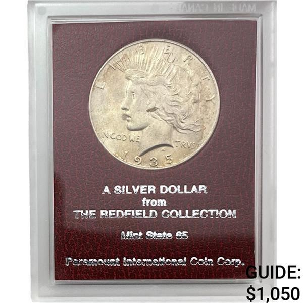 1935 Silver Peace Dollar REDFIELD MS65