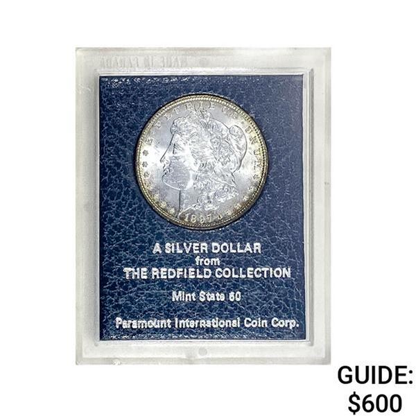 1897 Morgan Silver Dollar REDFIELD MS60