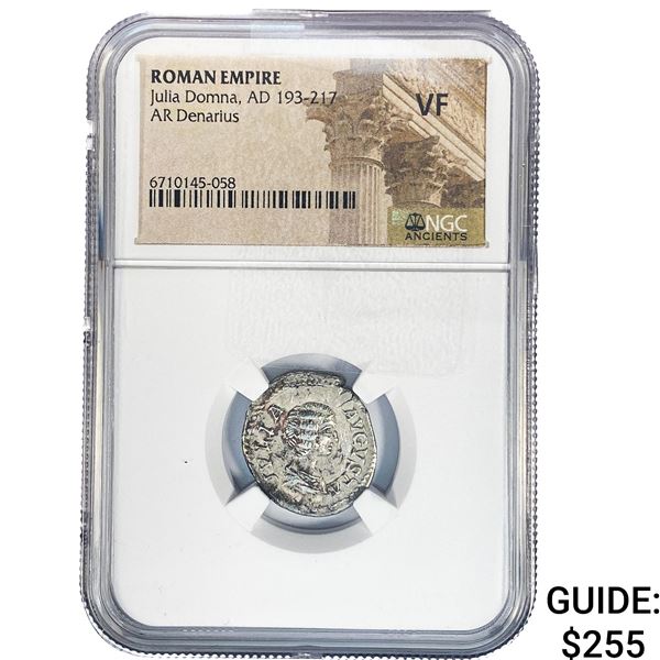 Roman Julia Domna, AD 193-217 Silver Denarius VF