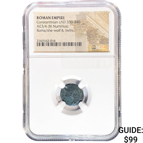 Roman Constantinian cAD 330-340 AE3/4 BI Nummus