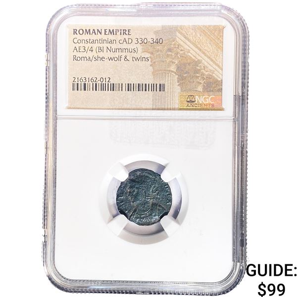 Roman Constantinian cAD 330-340 AE3/4 BI Nummus