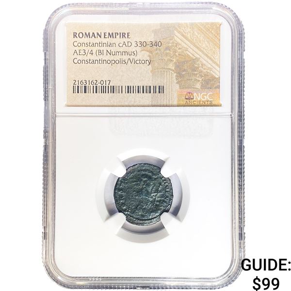 Roman Constantinian cAD 330-340 AE3/4 BI Nummus