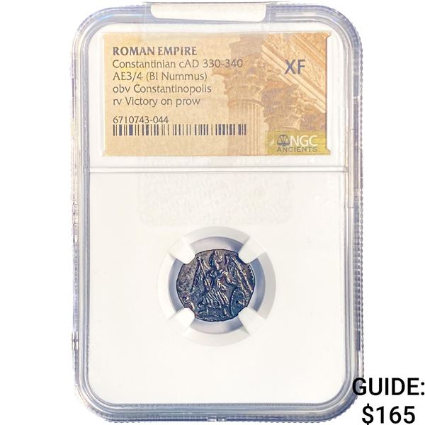 Roman Constantinian cAD 330-340 AE3/4 BI Nummus