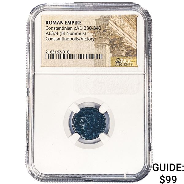 Roman Constantinian cAD 330-340 AE3/4 BI Nummus