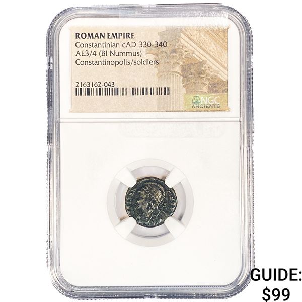 Roman Constantinian cAD 330-340 AE3/4 BI Nummus