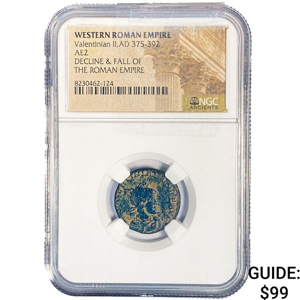 West Roman Valentinian II, AD 375-392 AE2 NGC