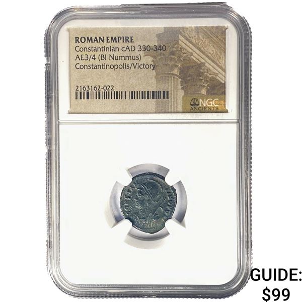Roman Constantinian cAD 330-340 AE3/4 BI Nummus