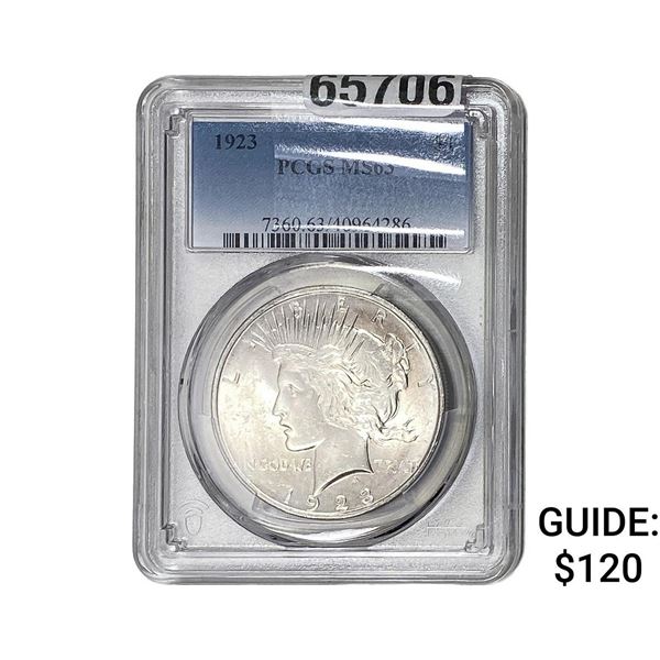 1923 Silver Peace Dollar PCGS MS63