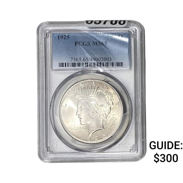1925 Silver Peace Dollar PCGS MS65
