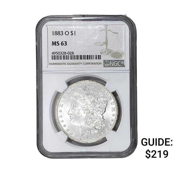 1883-O Morgan Silver Dollar NGC MS63