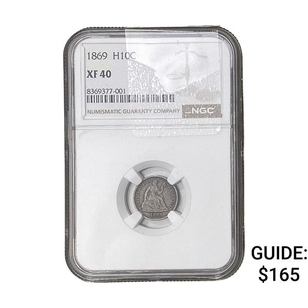 1869 Seated Liberty Half Dime NGC XF40