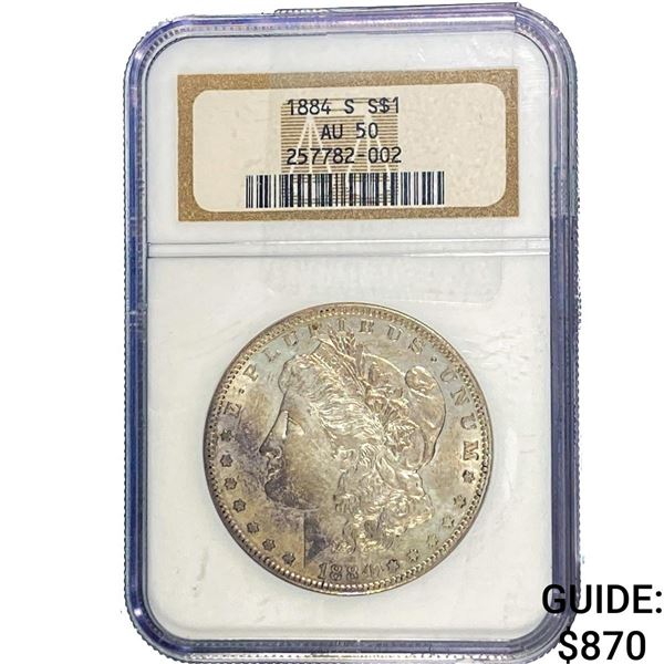 1884-S Morgan Silver Dollar NGC AU50