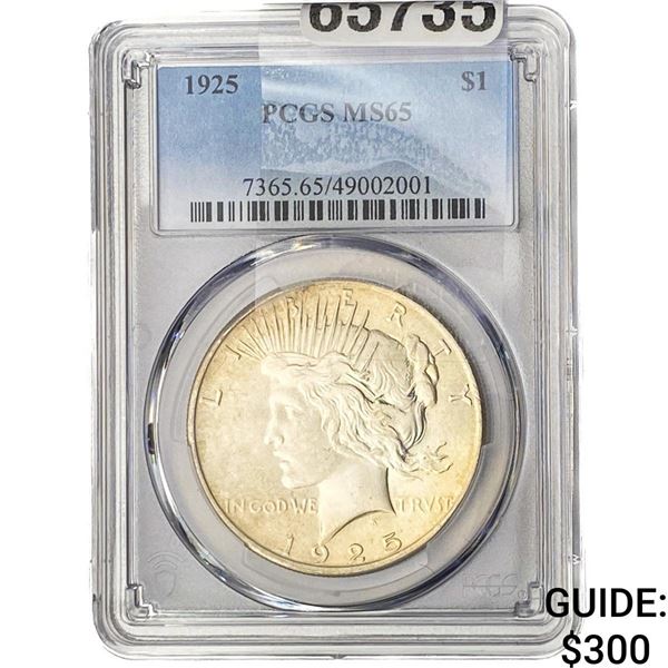 1925 Silver Peace Dollar PCGS MS65