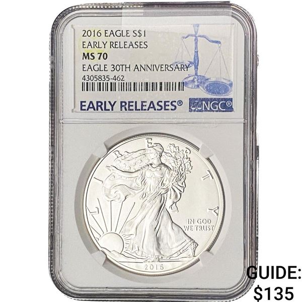 2016 Silver Eagle NGC MS70 Early Releases