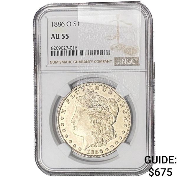 1886 Morgan Silver Dollar NGC AU55