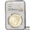 Image 1 : 1924 Silver Peace Dollar NGC MS63