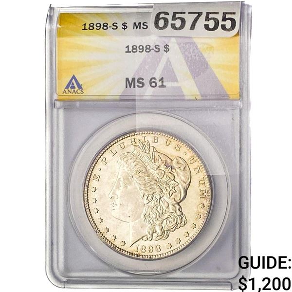 1898-S Morgan Silver Dollar ANACS MS61