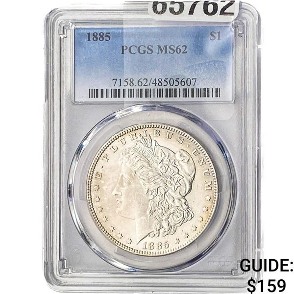 1885 Morgan Silver Dollar PCGS MS62