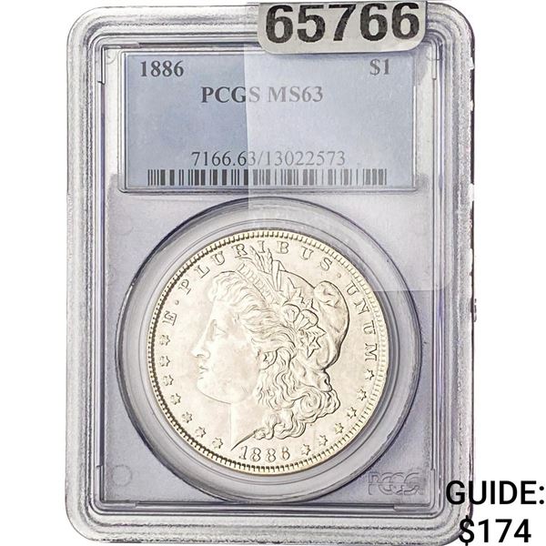1886 Morgan Silver Dollar PCGS MS63