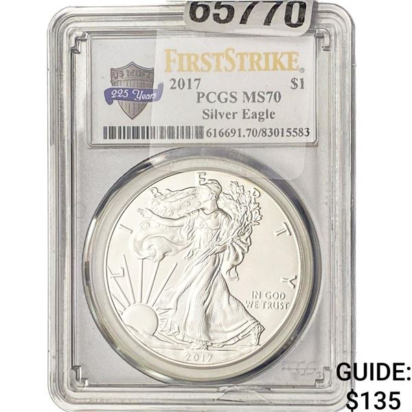 2017 Silver Eagle PCGS MS70