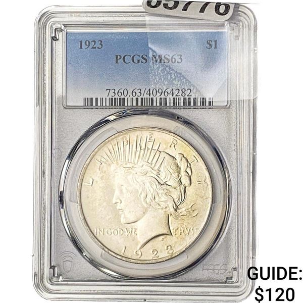 1923 Silver Peace Dollar PCGS MS63