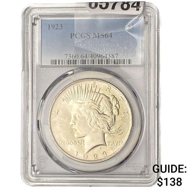 1923 Silver Peace Dollar PCGS MS64