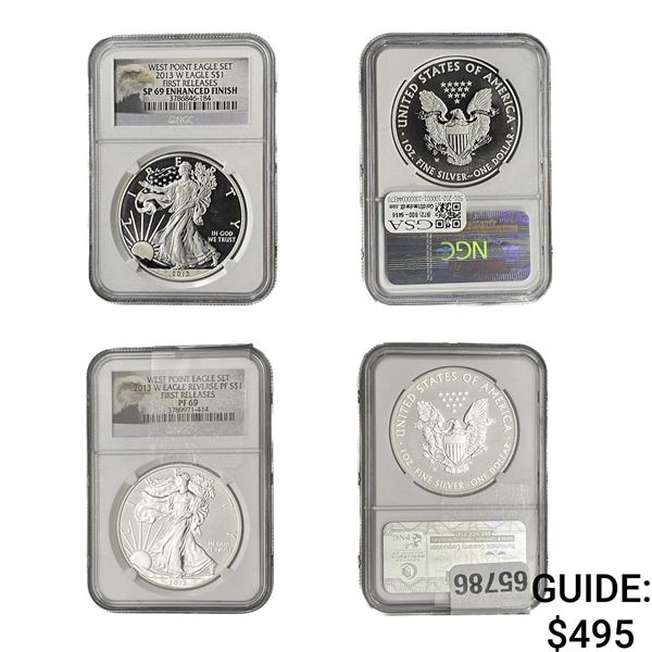 [2 Coins]2013-W Silver Eagle NGS PF 69/SP 69 First Releases