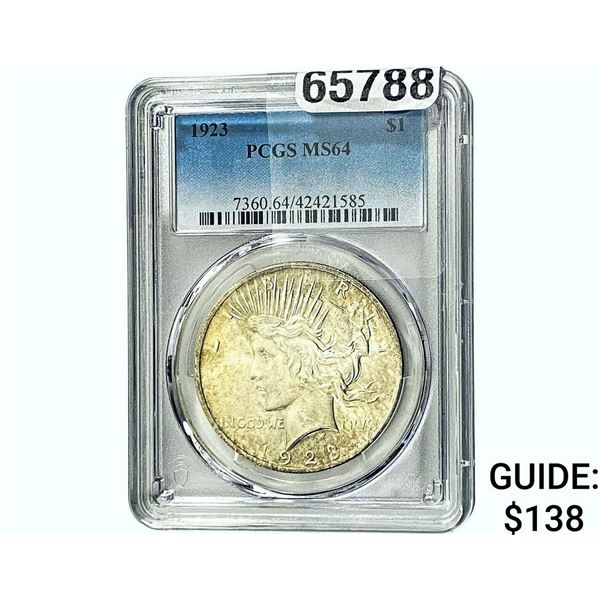 1923 Silver Peace Dollar PCGS MS64
