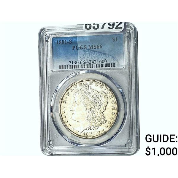 1881-S Morgan Silver Dollar PCGS MS66