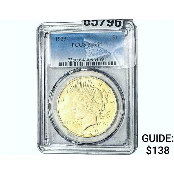 1923 Silver Peace Dollar PCGS MS64