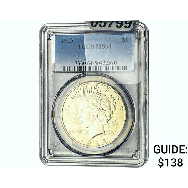 1923 Silver Peace Dollar PCGS MS64