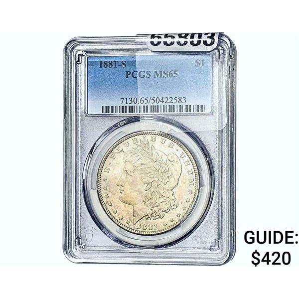1881-S Morgan Silver Dollar PCGS MS65