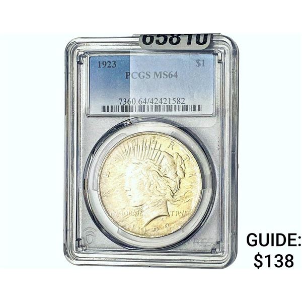 1923 Silver Peace Dollar PCGS MS64