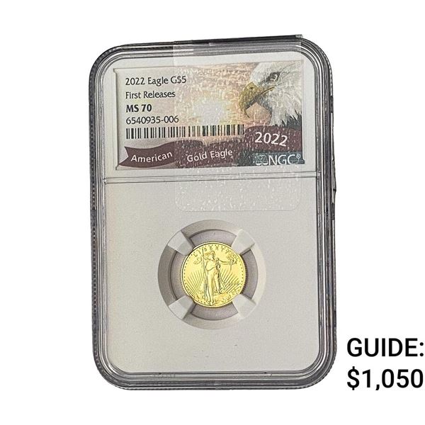 2022 $5 Gold Half Eagle NGC MS70
