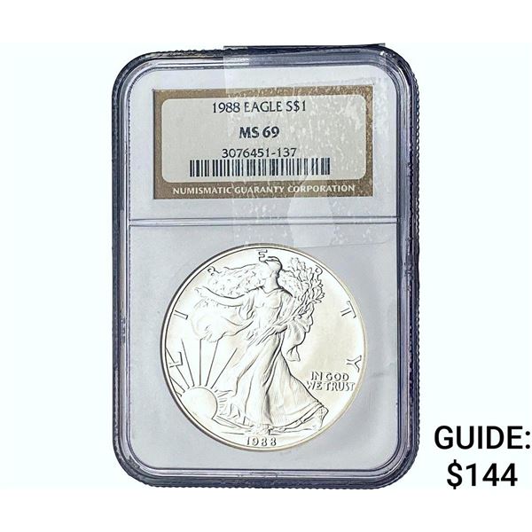 1988 Silver Eagle NGC MS69