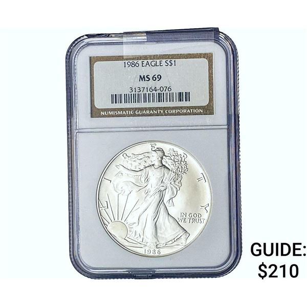 1986 Silver Eagle NGC MS69