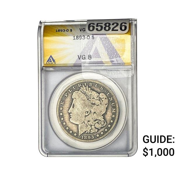 1893-O Morgan Silver Dollar ANACS VG8