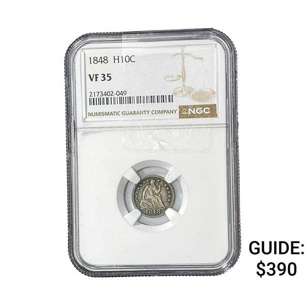 1848 Seated Liberty Half Dime NGC VF35