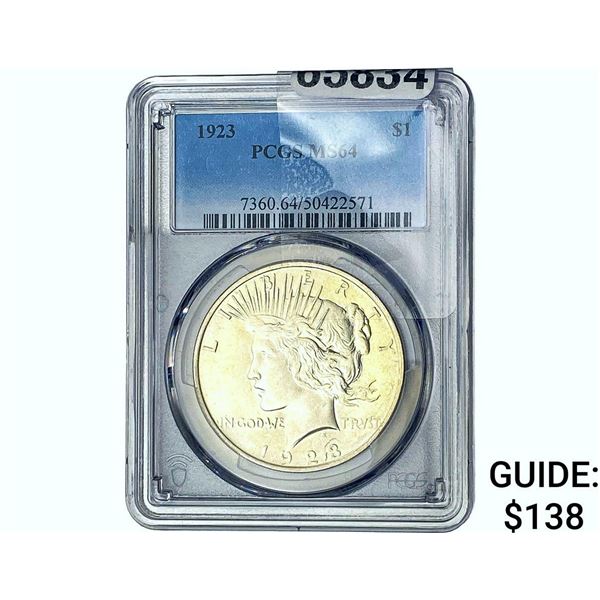 1923 Silver Peace Dollar PCGS MS64