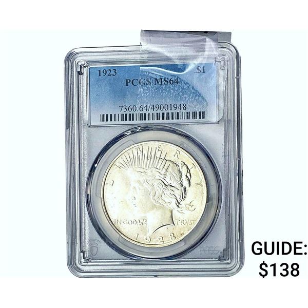 1923 Silver Peace Dollar PCGS MS64