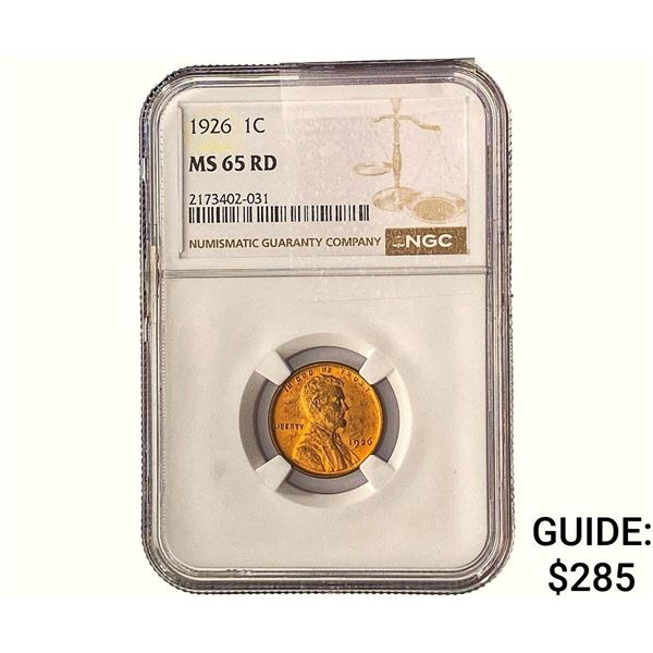 1926 Lincoln Memorial Cent NGC MS65 RD