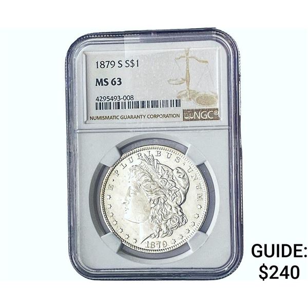 1879-S Morgan Silver Dollar NGC MS63