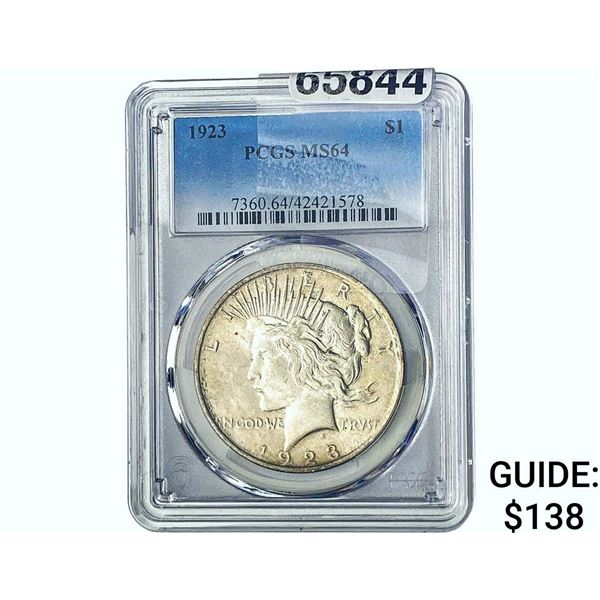 1923 Silver Peace Dollar PCGS MS64