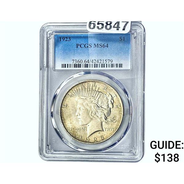 1923 Silver Peace Dollar PCGS MS64