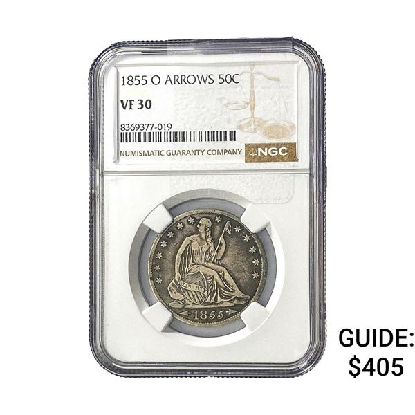 1855-O Seated Liberty Half Dollar NGC VF30